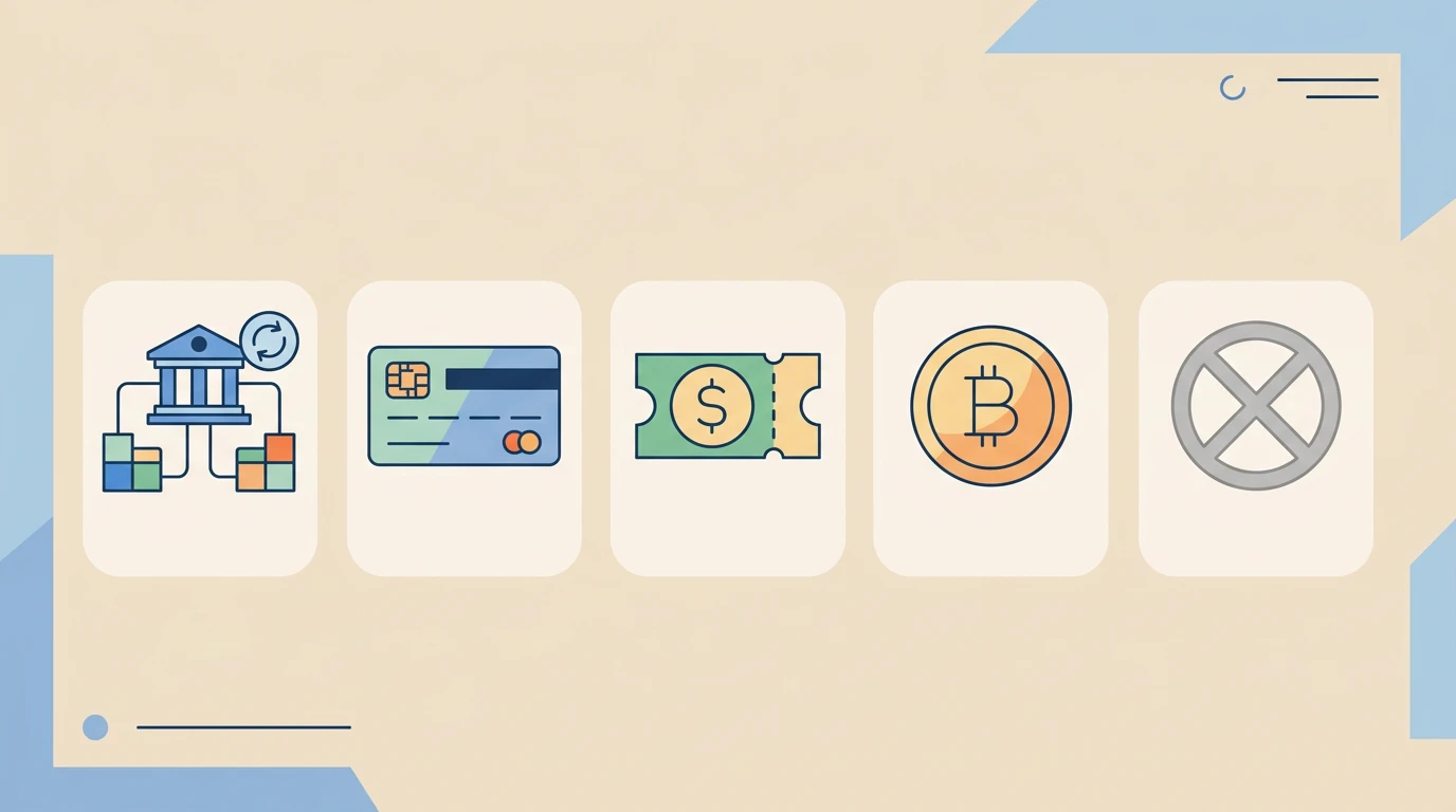 Alternatieve betaalmethoden zoals open banking en crypto naast een doorgestreept iDEAL-symbool