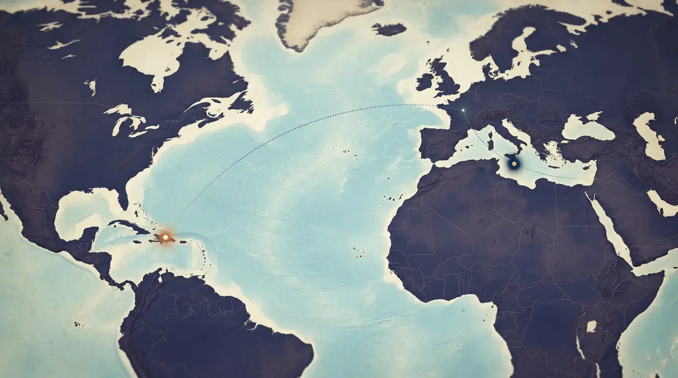 Wereldkaart met markeringen bij de jurisdicties Curacao en Malta voor kansspellicenties